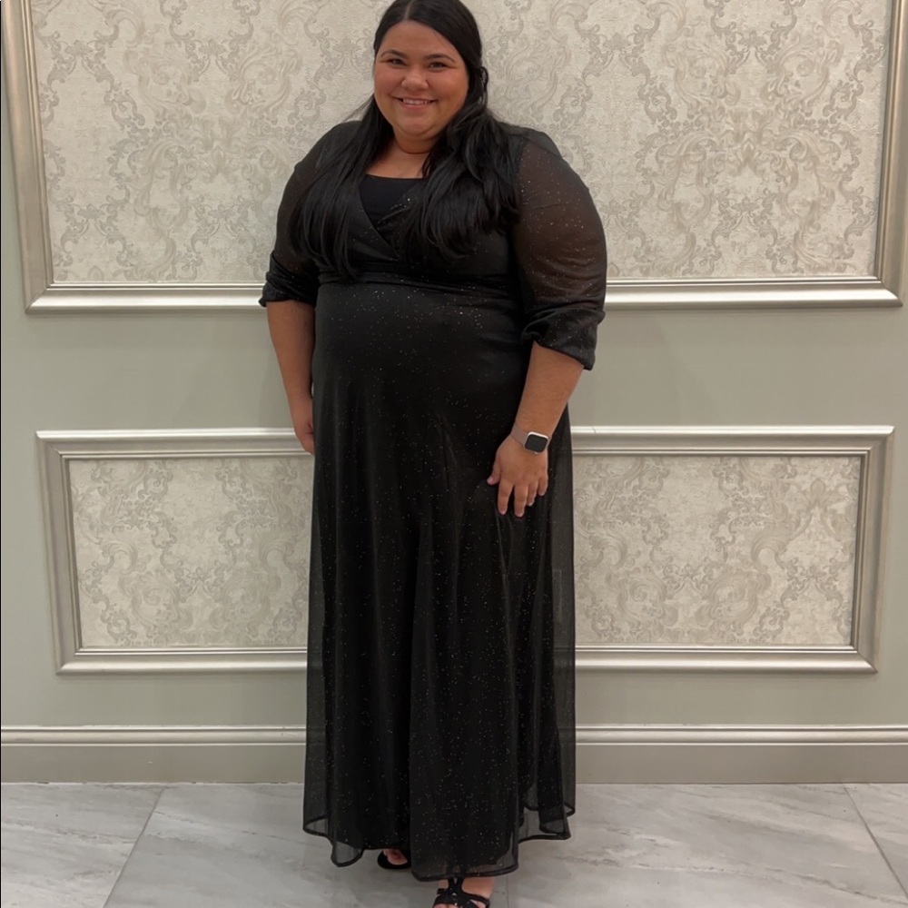 Black sparkly wedding guest dress